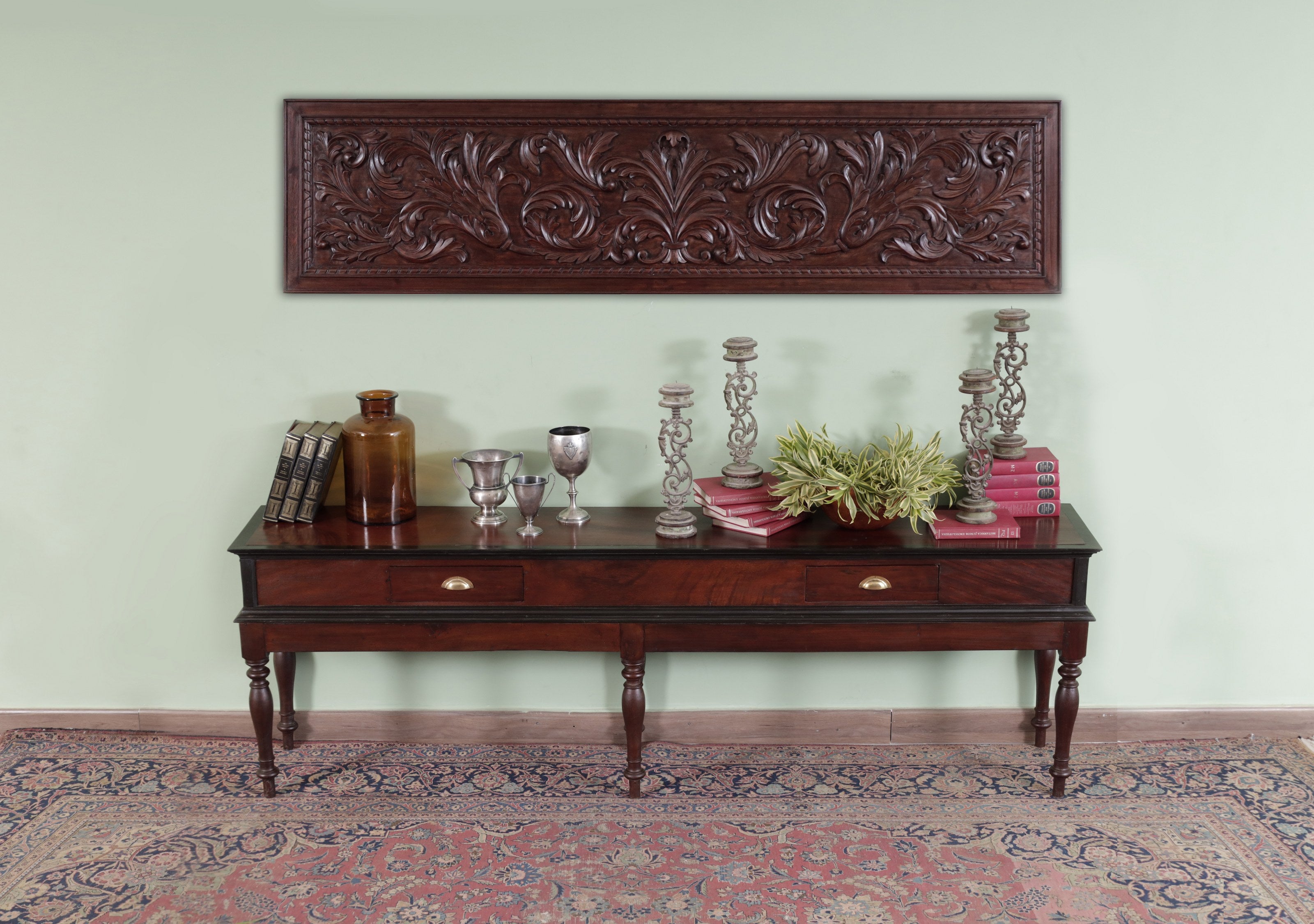 Sprague Carved Teak Panel