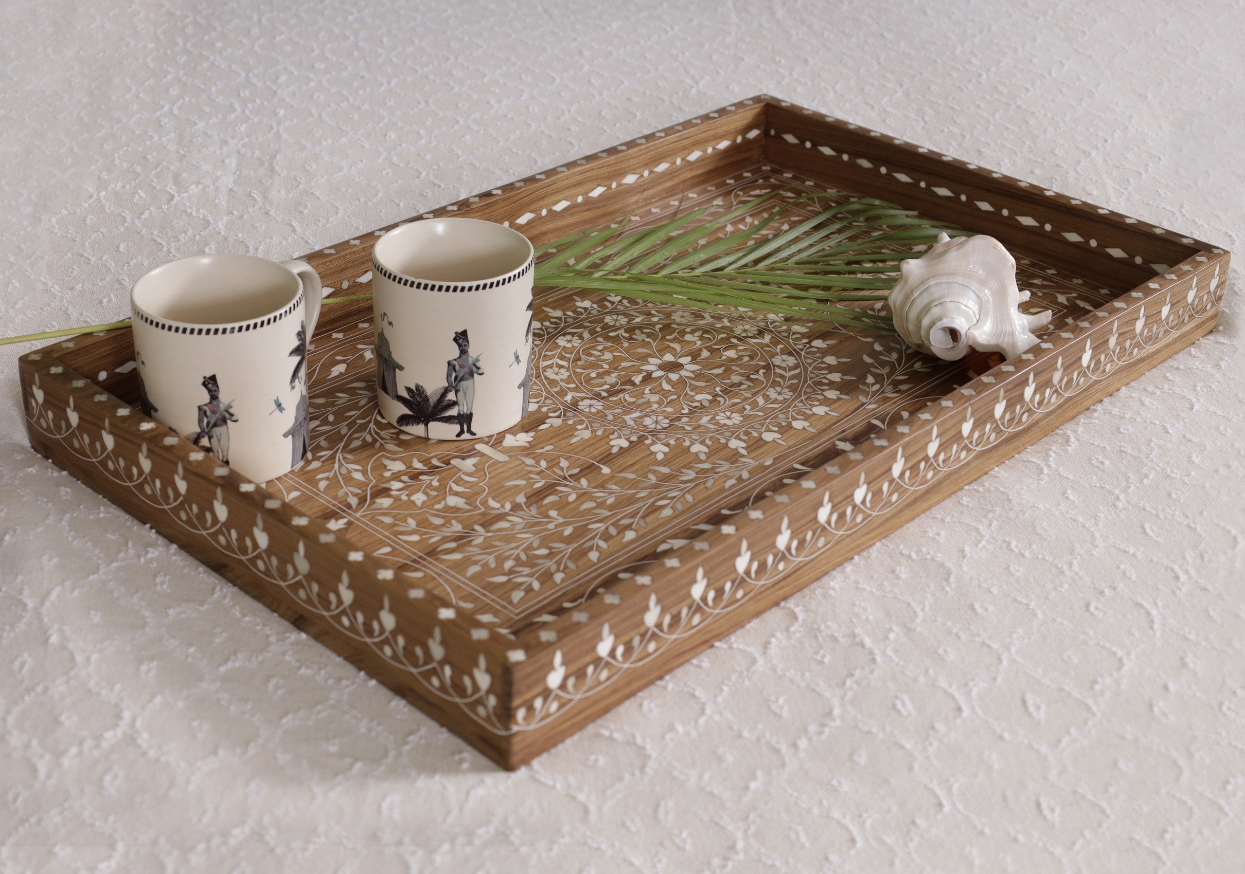 Morisset Teak Inlaid Tray
