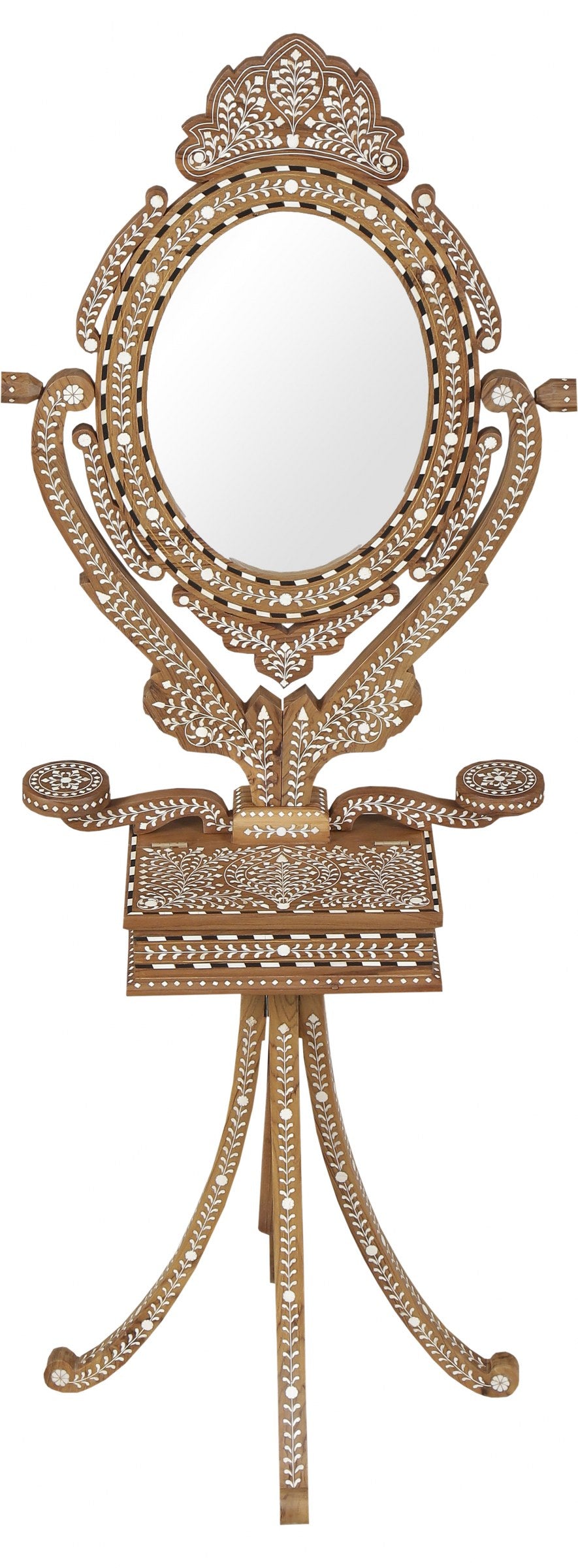 Dewar Inlaid Standing Mirror