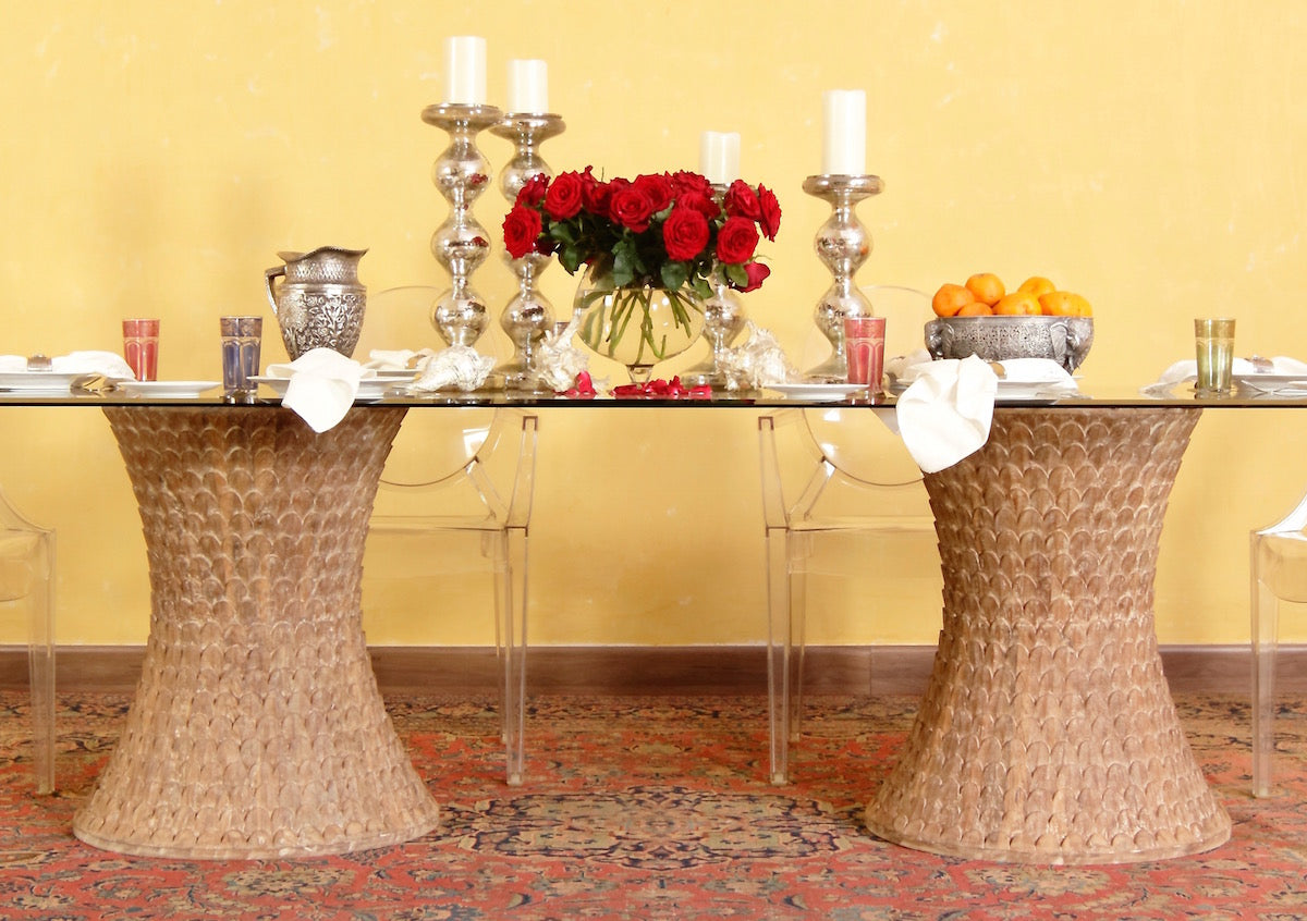 Harford Fish Scale Dining Table Base