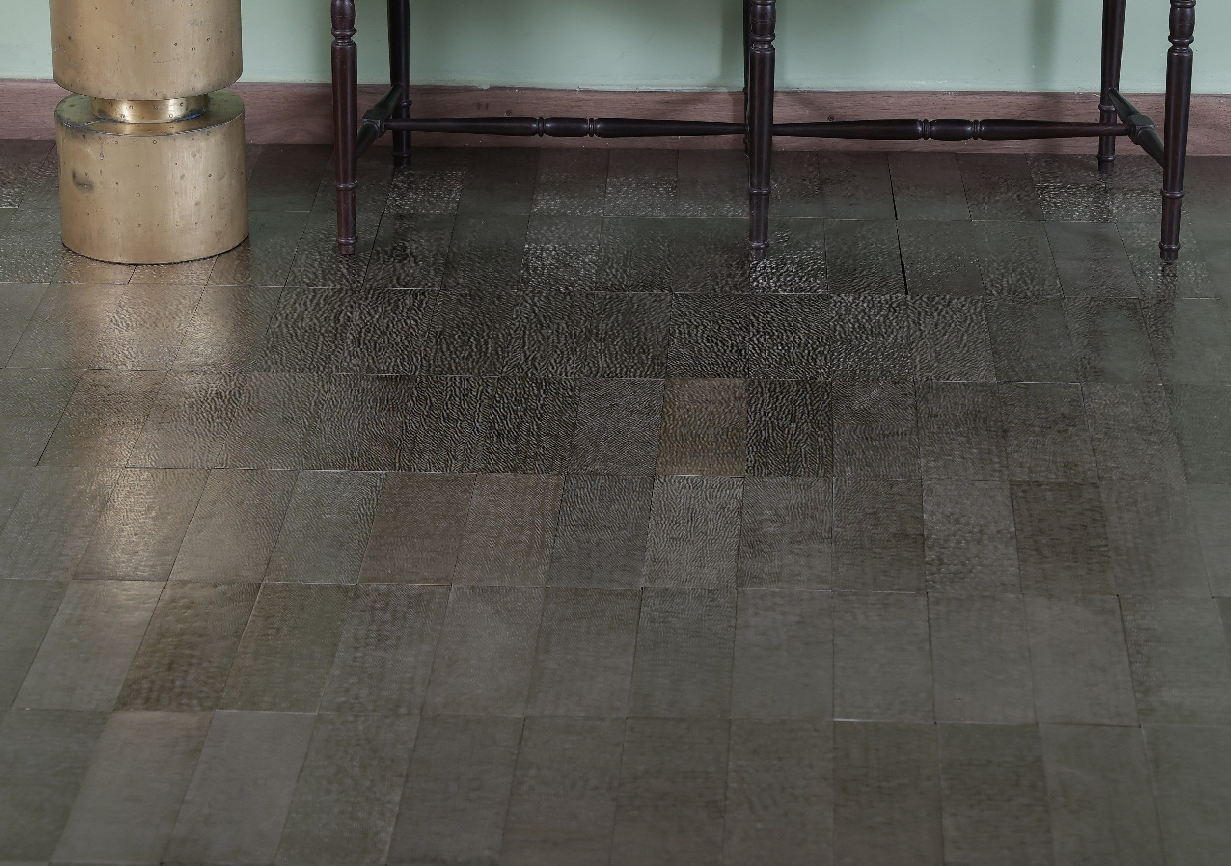 Raymond Hammered Metal Floor Tiles