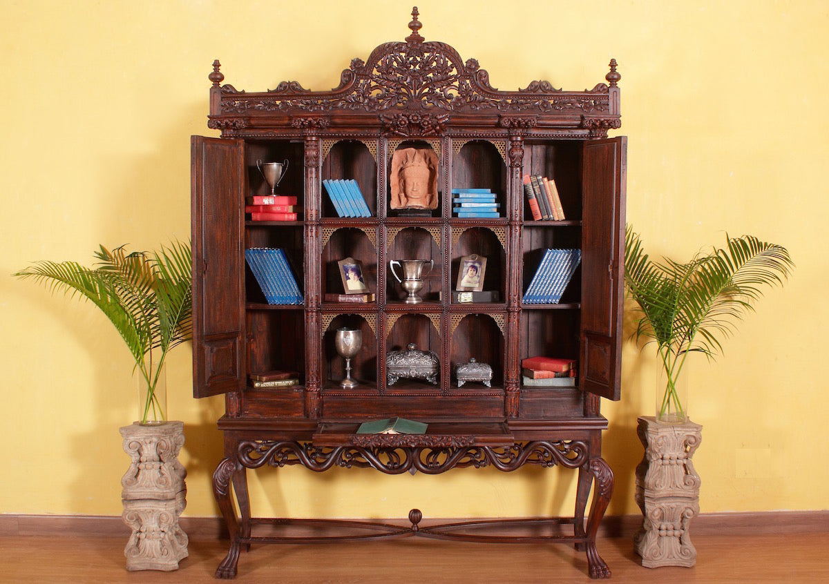 Stewart Antique Carved Cabinet