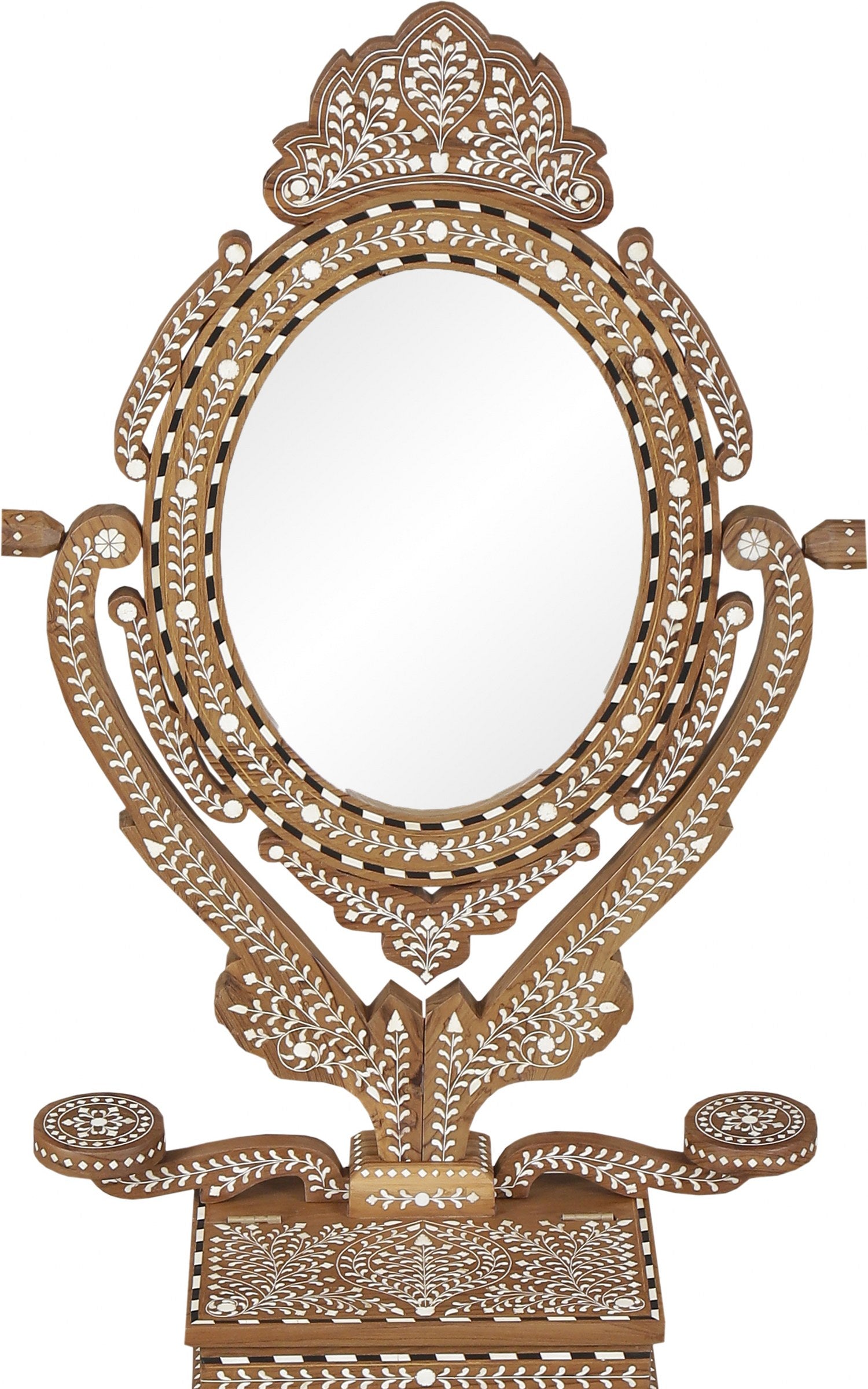 Dewar Inlaid Standing Mirror