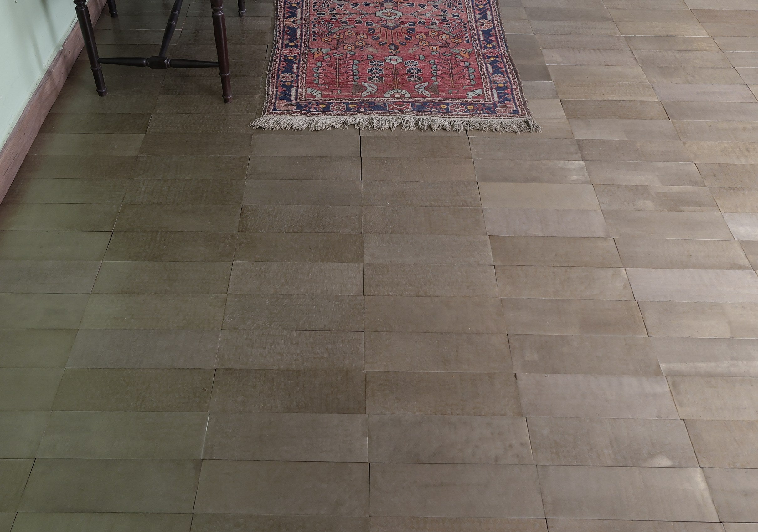 Raymond Hammered Metal Floor Tiles