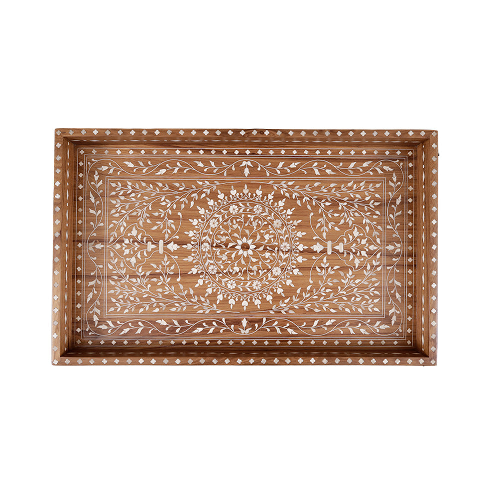 Morisset Teak Inlaid Tray