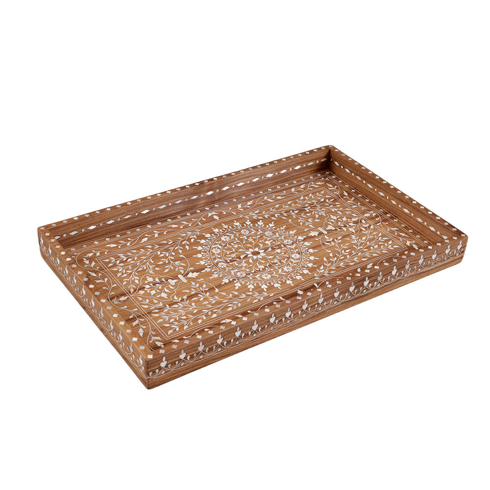 Morisset Teak Inlaid Tray