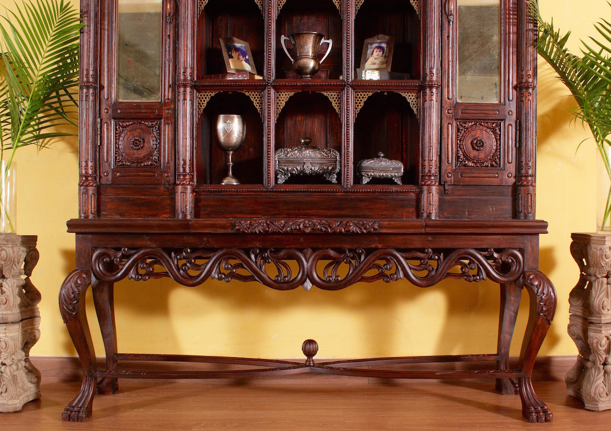 Stewart Antique Carved Cabinet