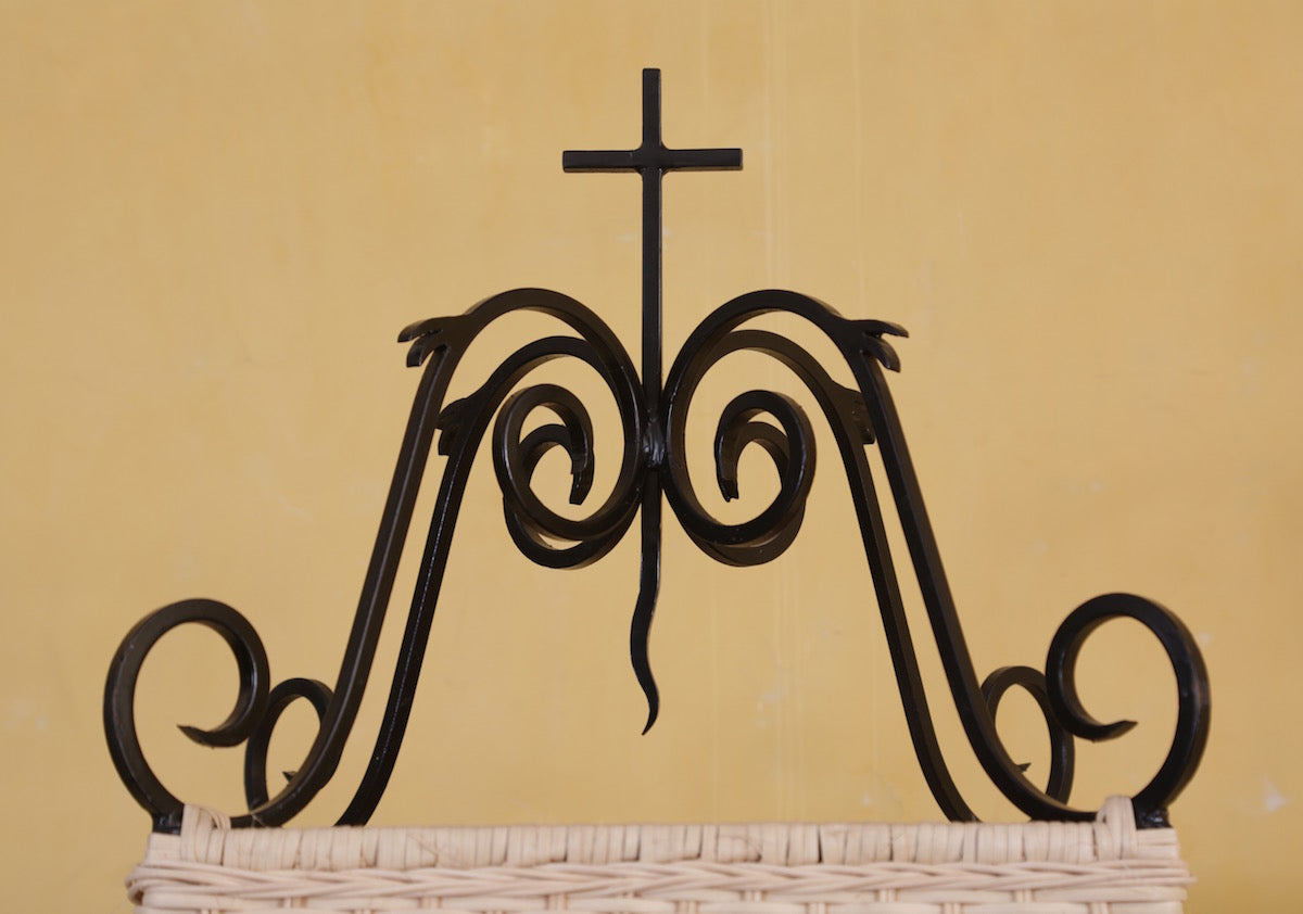 Torre Wrought Iron and Cane Lamp
