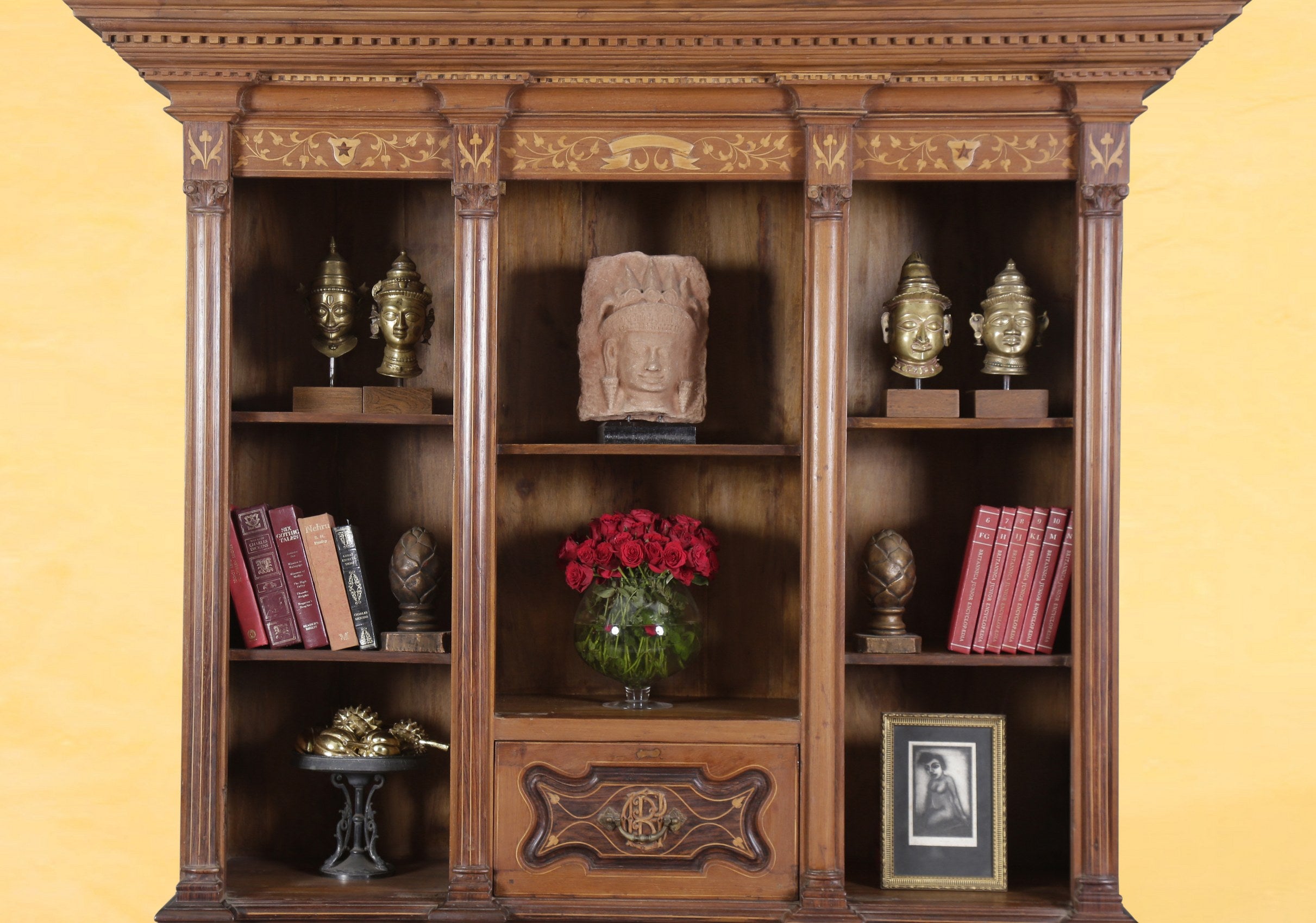 Saldana Antique Inlaid Cabinet