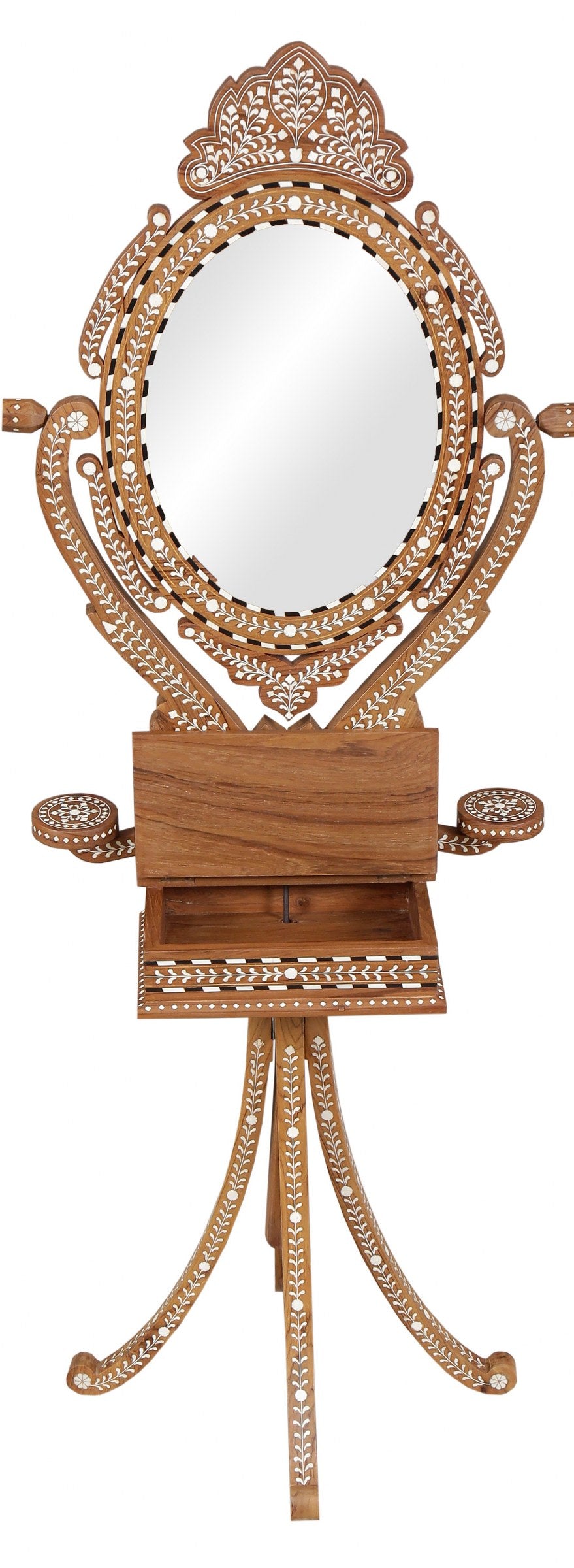 Dewar Inlaid Standing Mirror