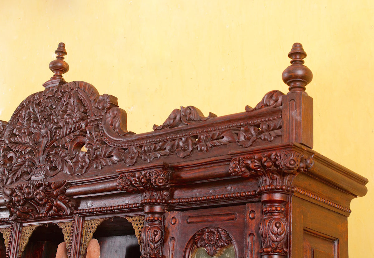 Stewart Antique Carved Cabinet