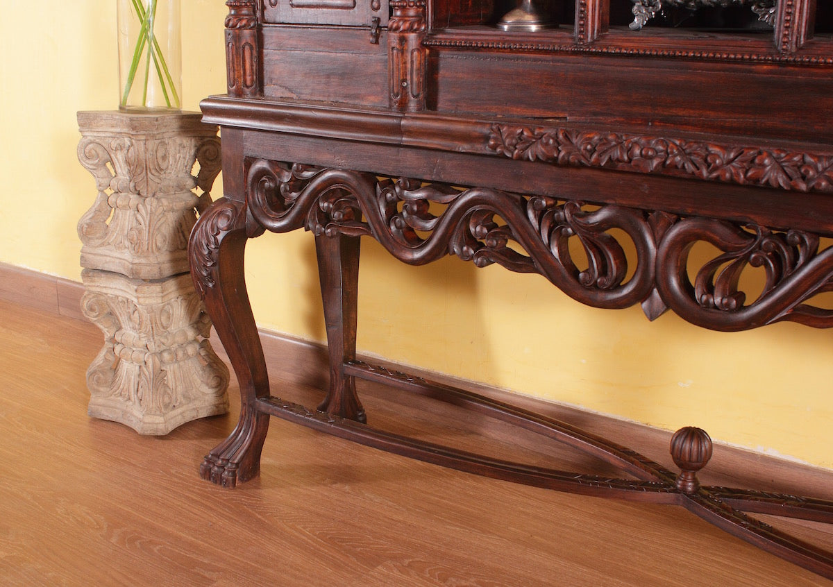 Stewart Antique Carved Cabinet