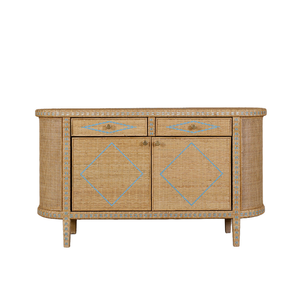 Mauve Wicker Chest of Drawers