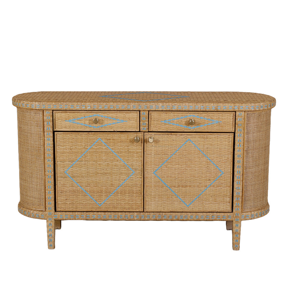 Mauve Wicker Chest of Drawers