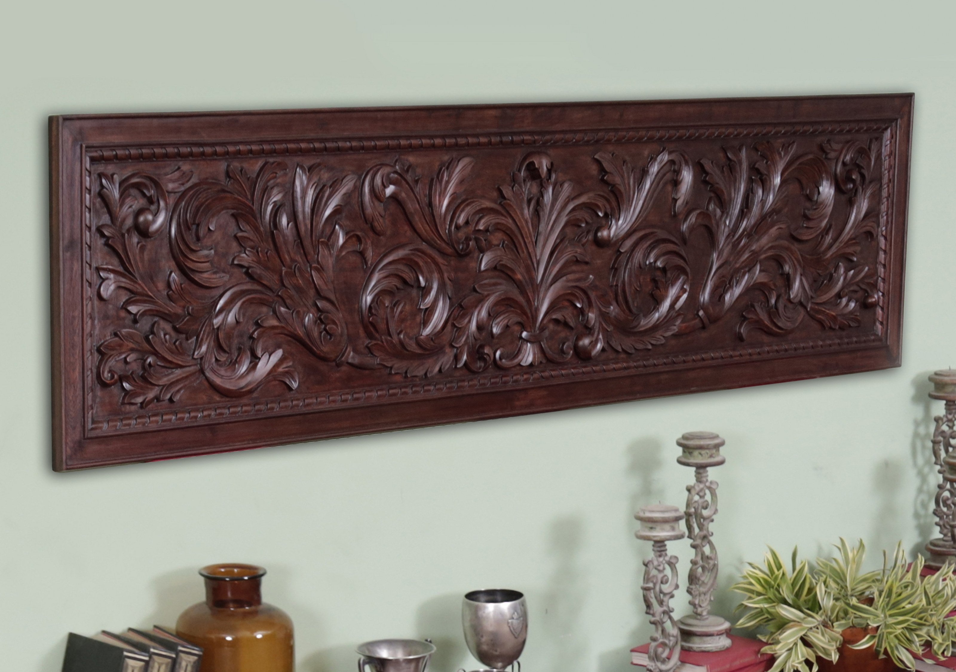 Sprague Carved Teak Panel