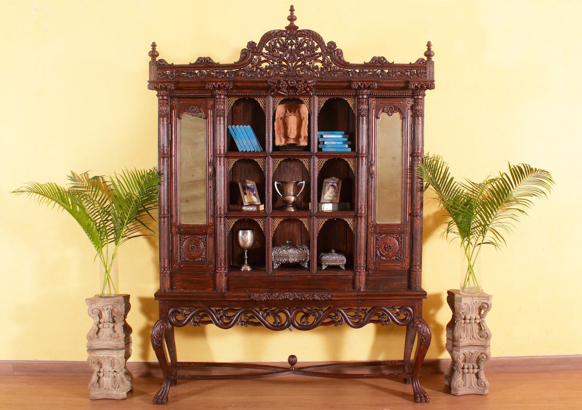 Stewart Antique Carved Cabinet