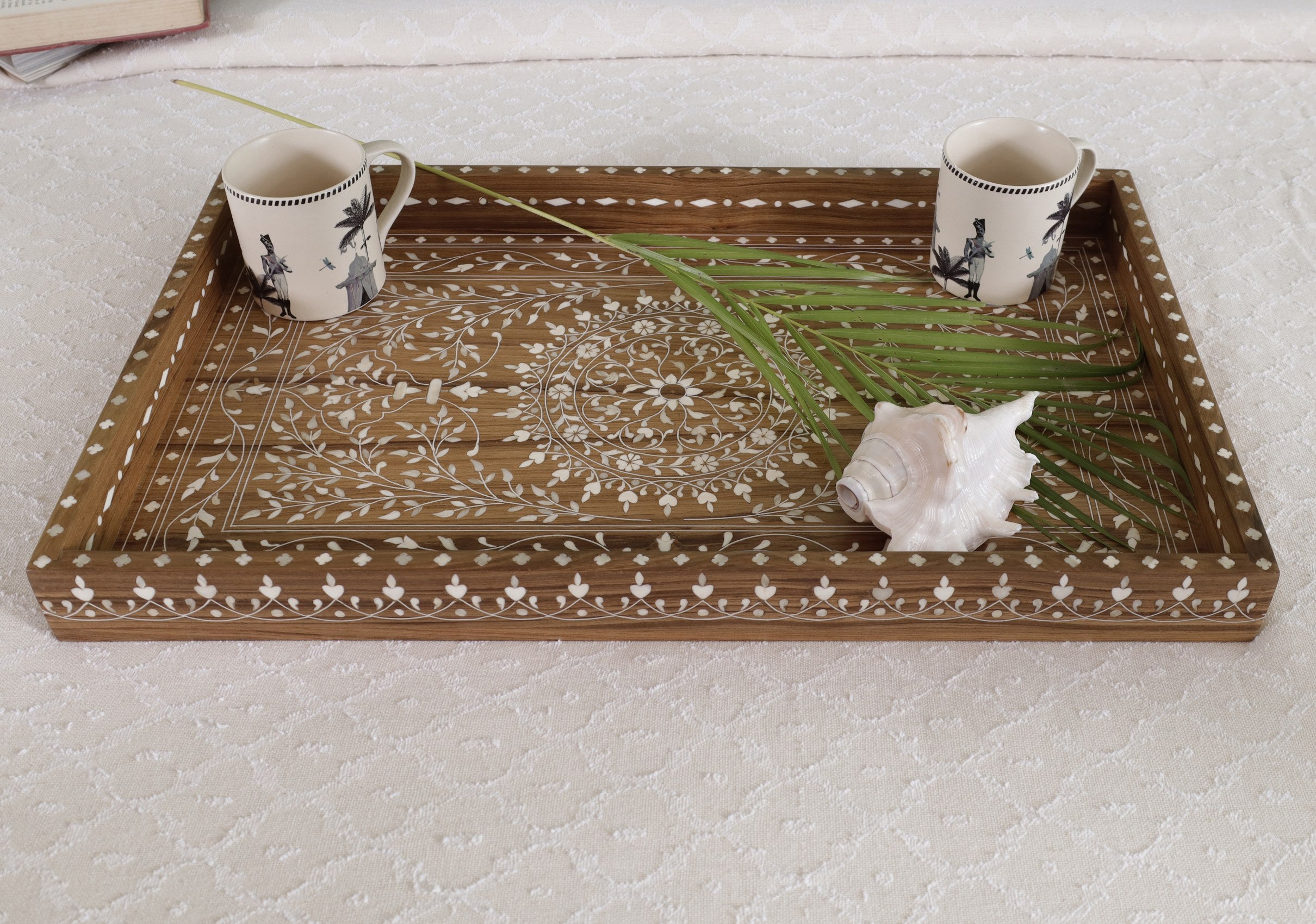 Morisset Teak Inlaid Tray