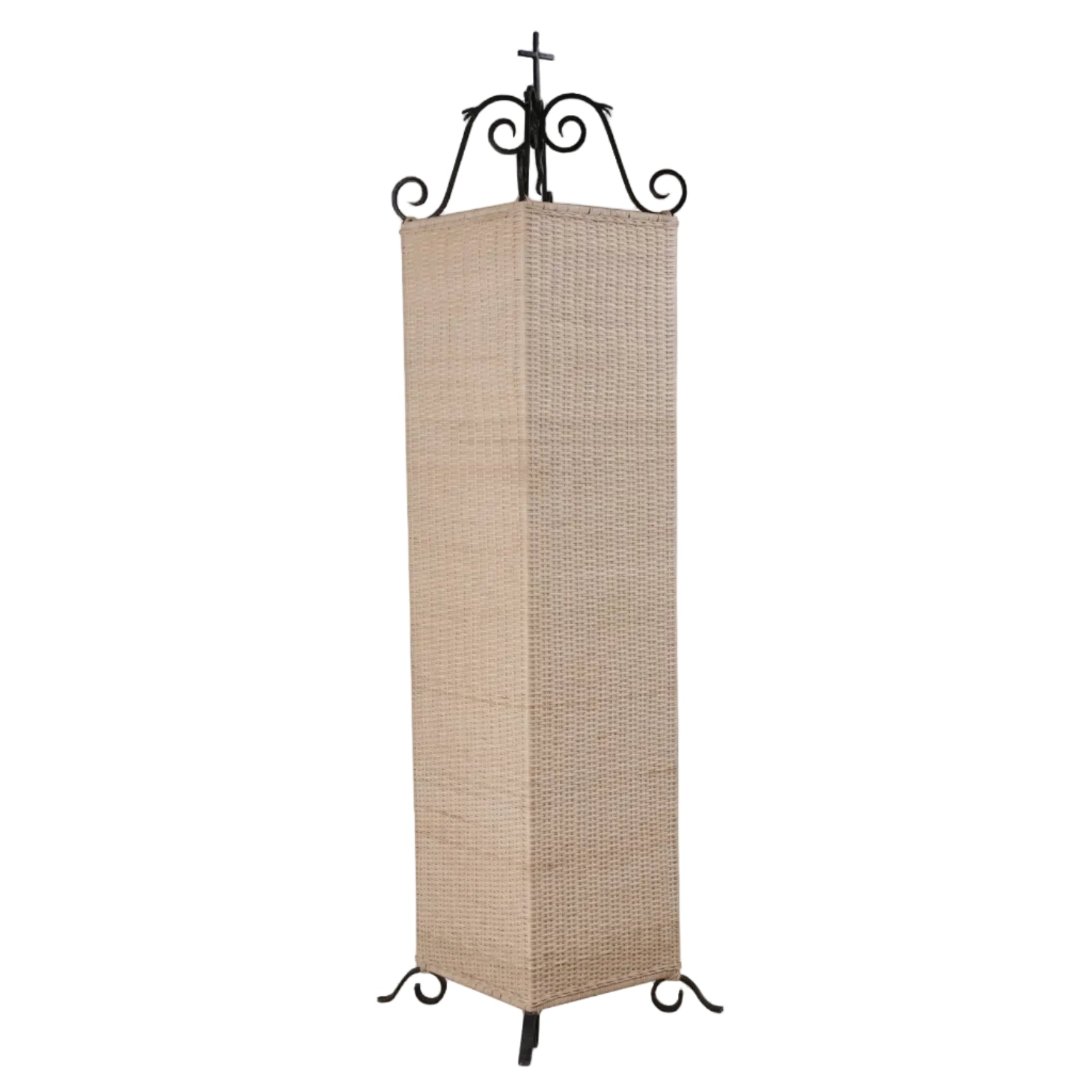Torre Wrought Iron and Cane Lamp