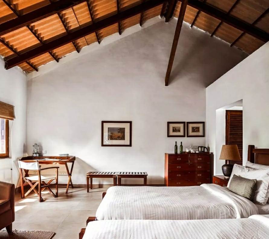 Campaign Furniture for the Indian Wilderness at Meru Vann Safari Lodge at Kanha National Park, Madhya Pradesh