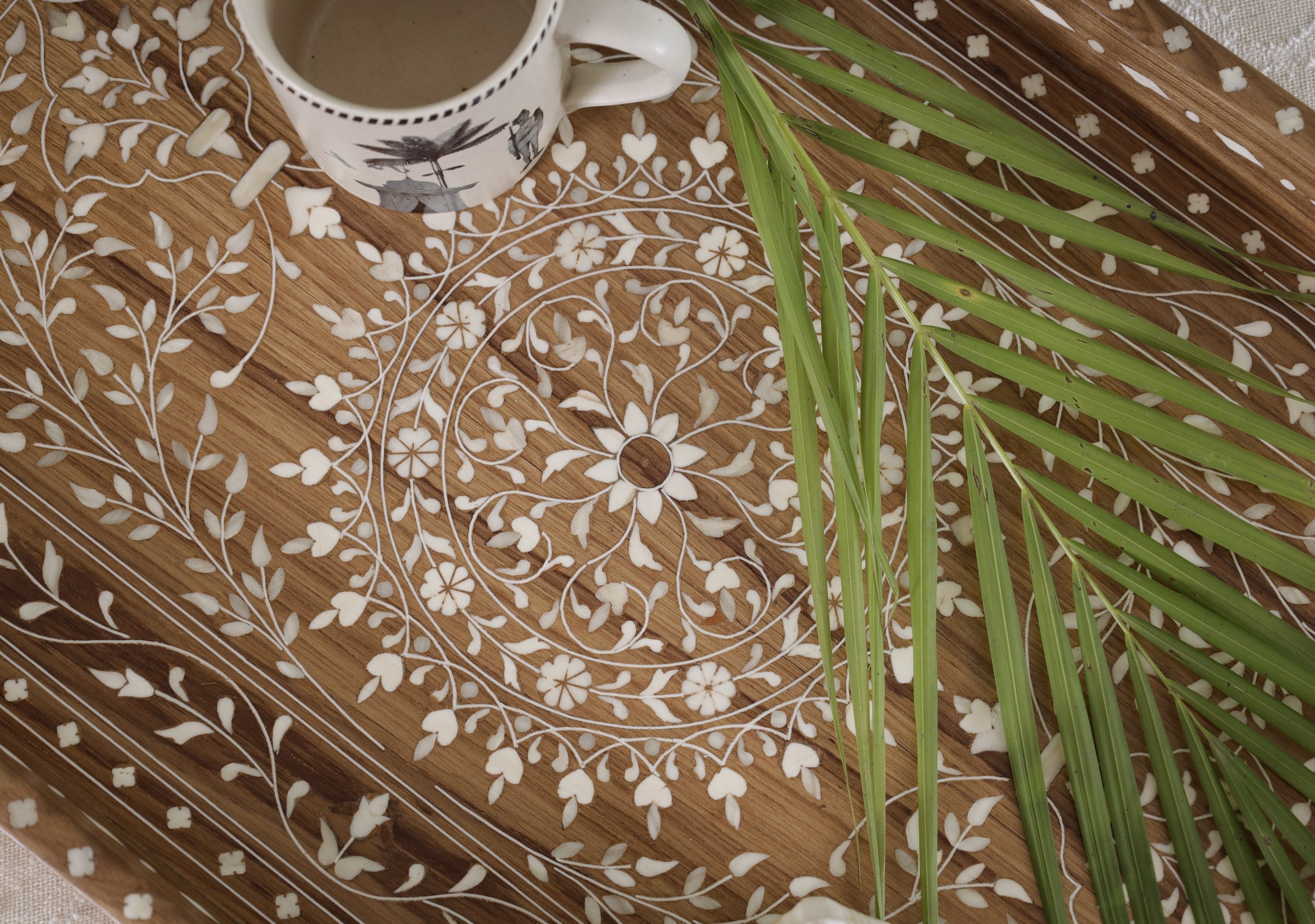 Morisset Teak Inlaid Tray