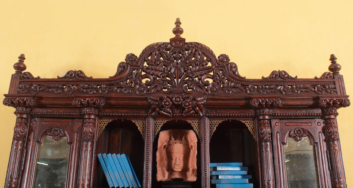 Stewart Antique Carved Cabinet