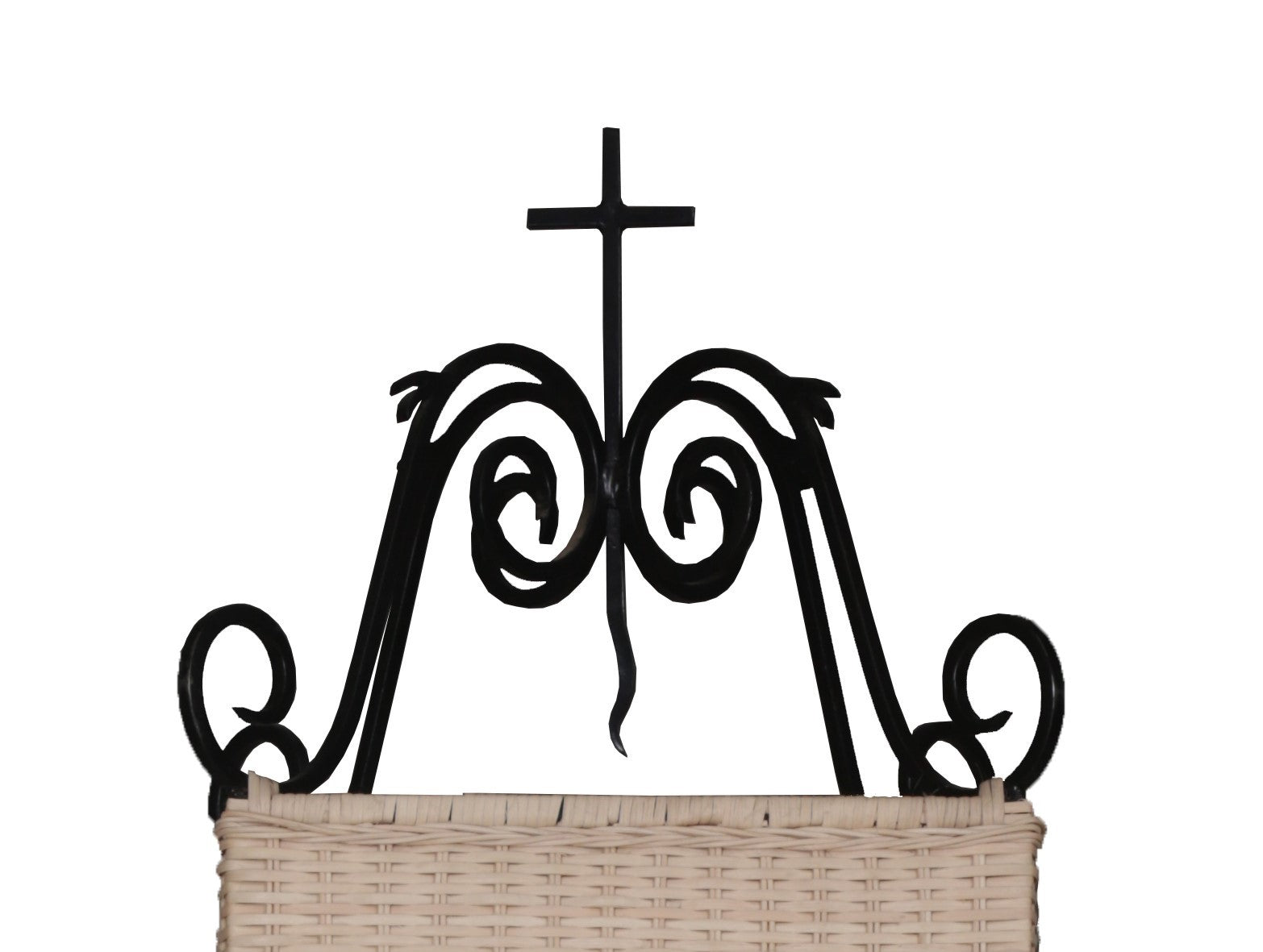 Torre Wrought Iron and Cane Lamp