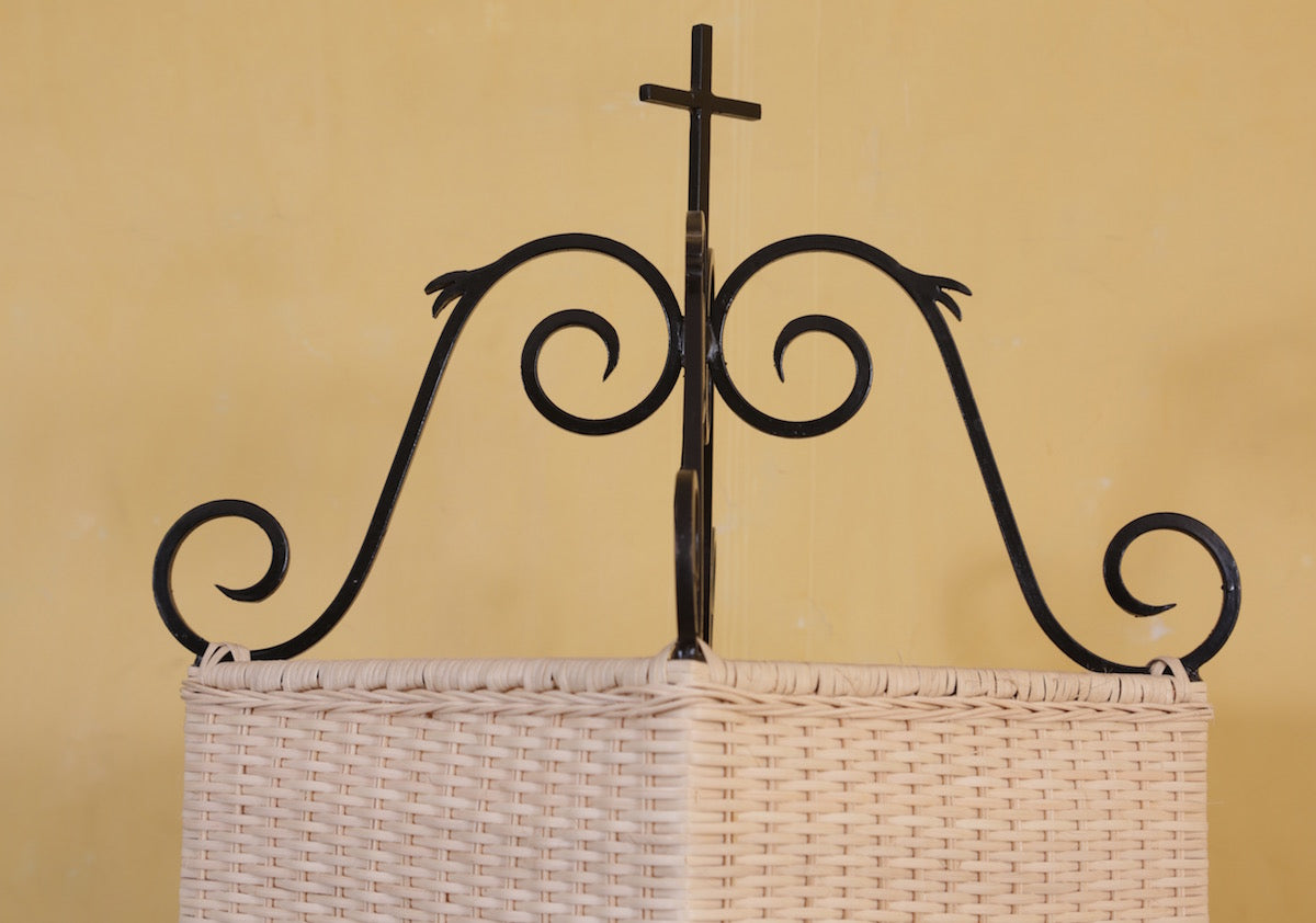 Torre Wrought Iron and Cane Lamp