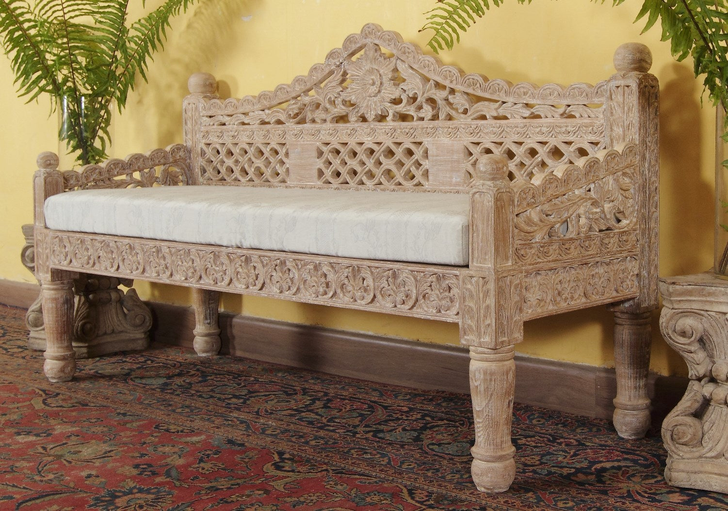 Fletcher Carved Bench