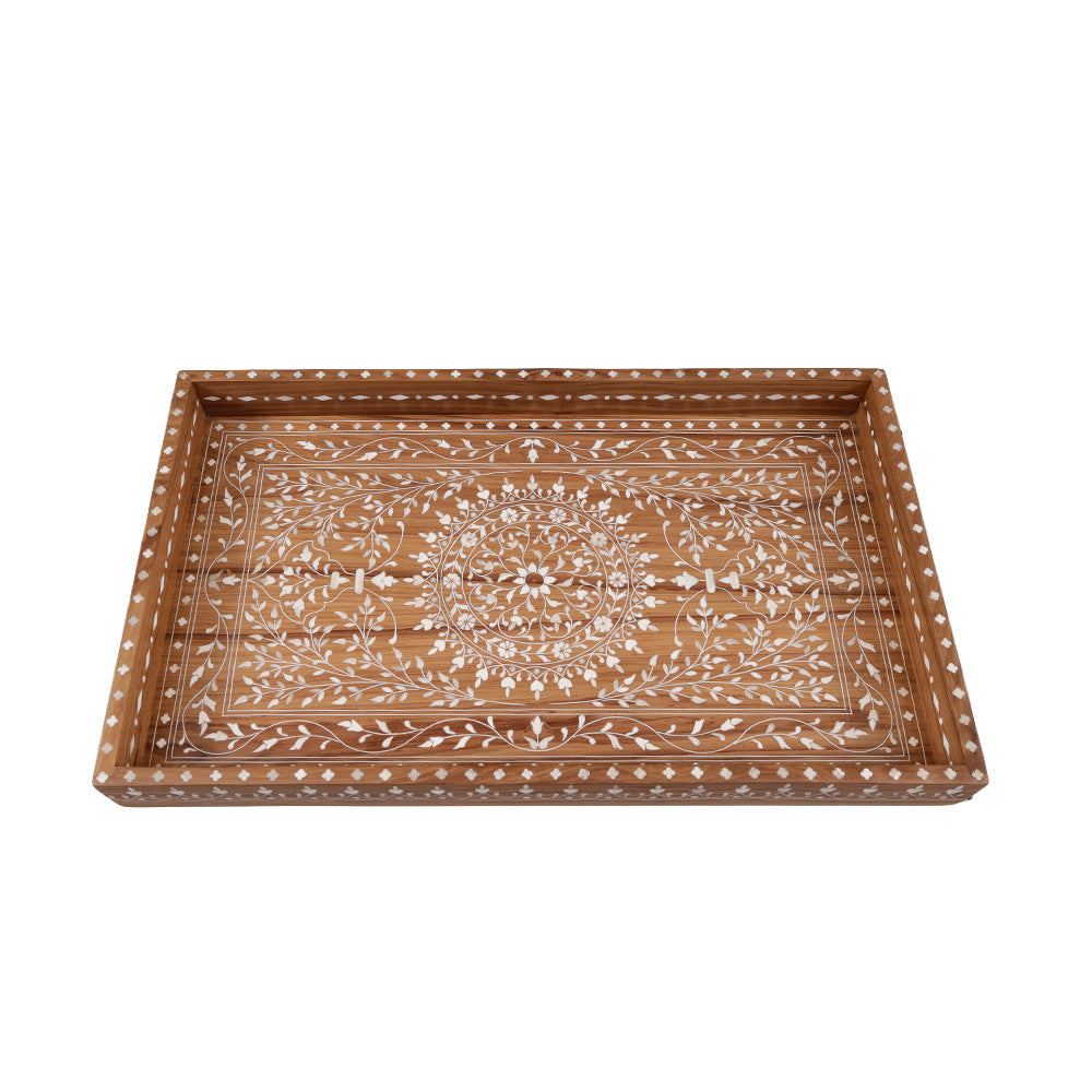 Morisset Teak Inlaid Tray