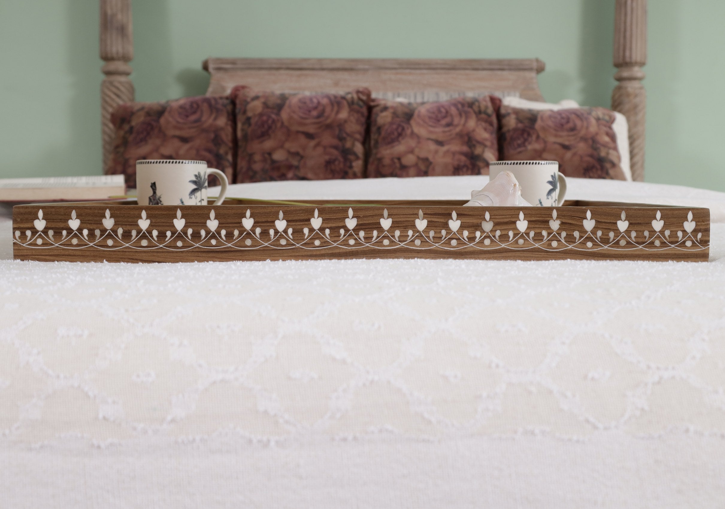 Morisset Teak Inlaid Tray