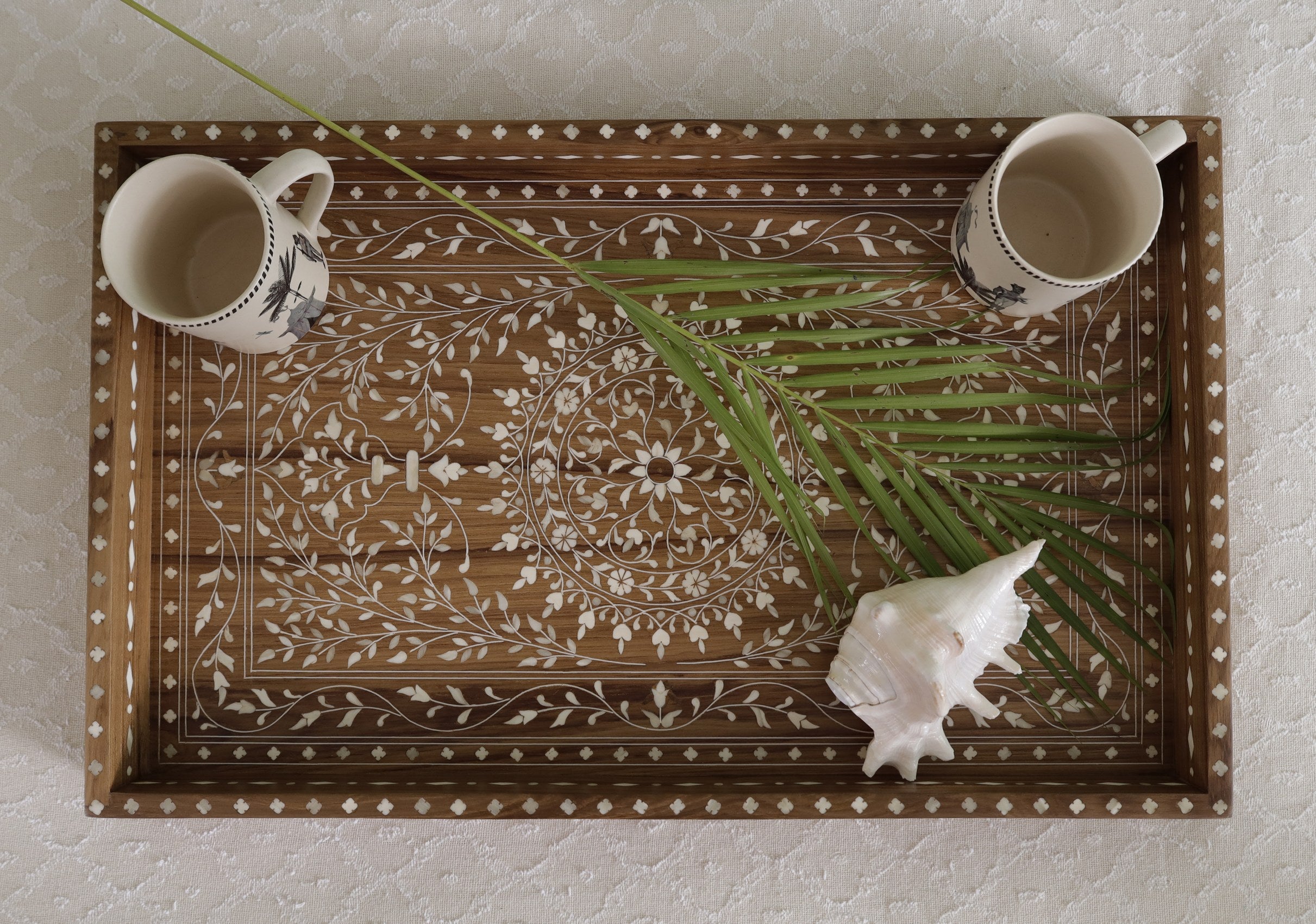 Morisset Teak Inlaid Tray