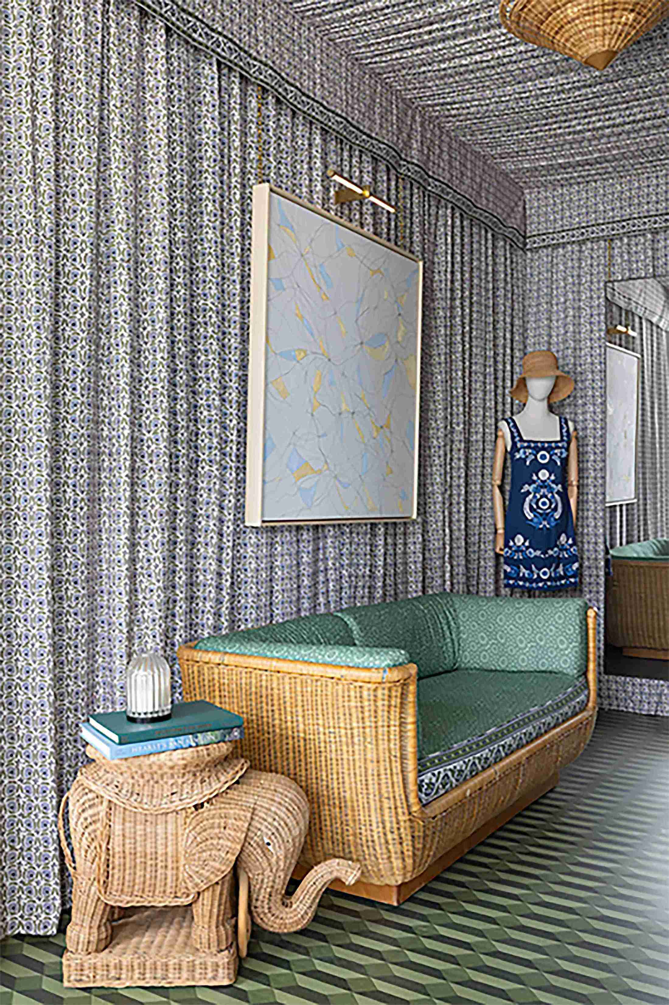 Custom Rattan-Clad Designs in the Heart of Beverly Hills at Roller Rabbit Store