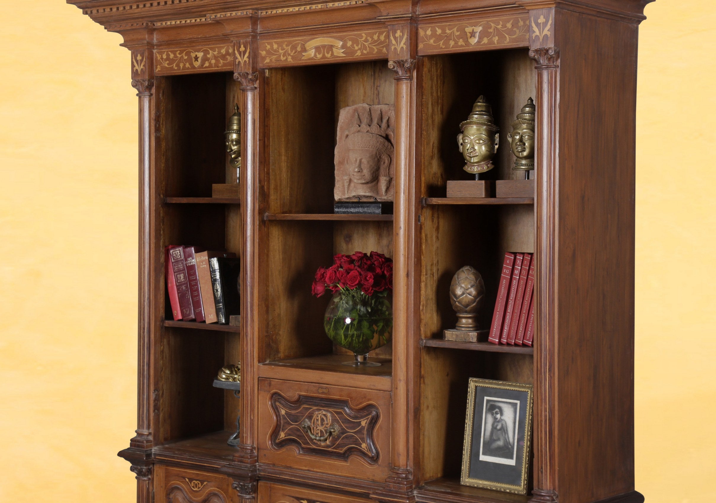 Saldana Antique Inlaid Cabinet
