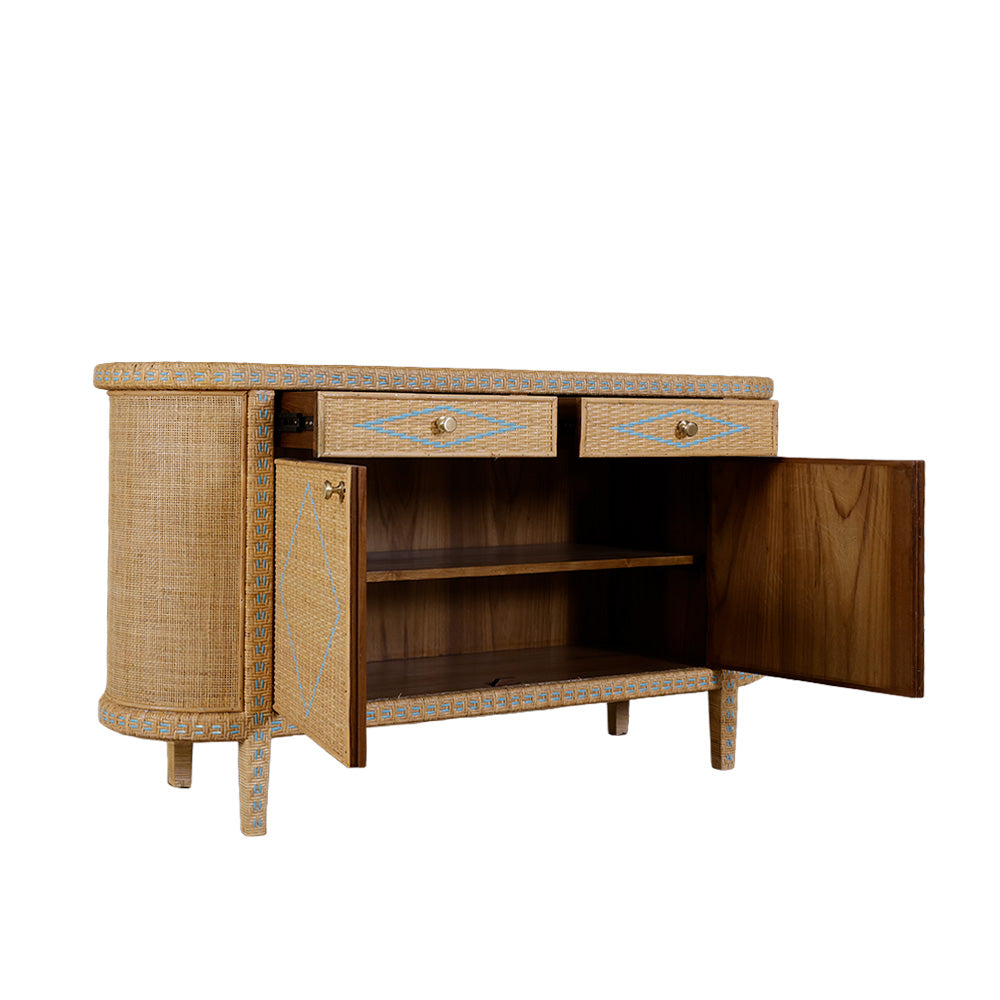 Mauve Wicker Chest of Drawers
