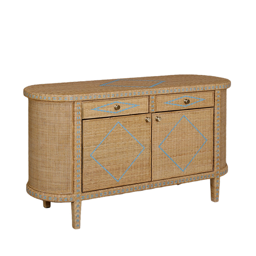 Mauve Wicker Chest of Drawers