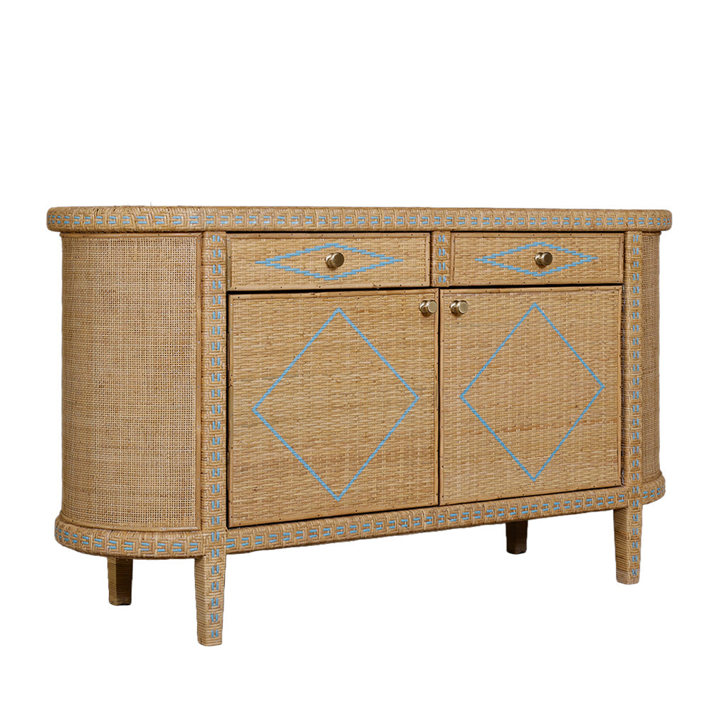 Mauve Wicker Chest of Drawers