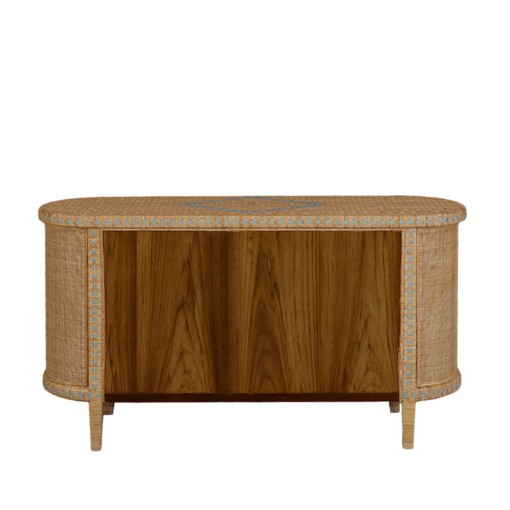 Mauve Wicker Chest of Drawers