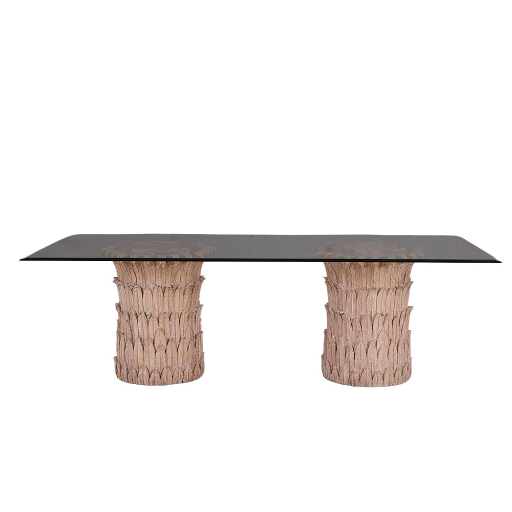 Latakia Glass Top Botanical Dining Table