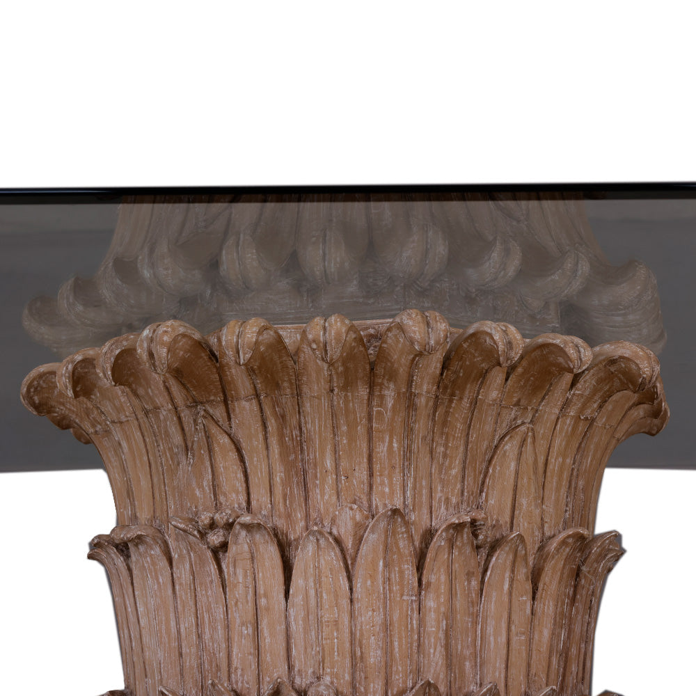 Latakia Glass Top Botanical Dining Table